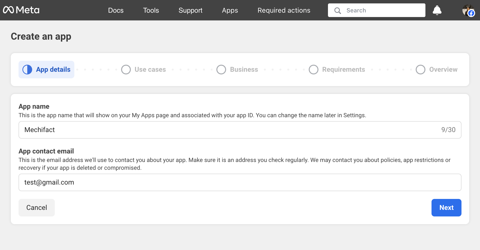 Step 1: App Details Step 1: App Details