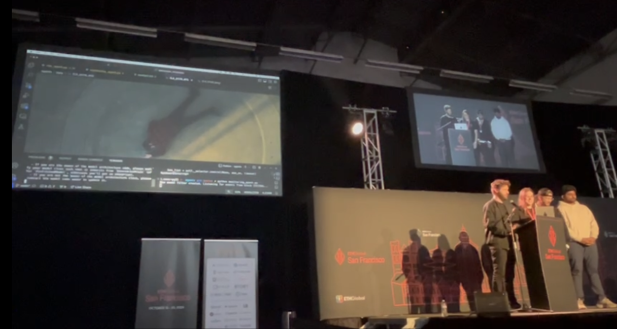 After flying a drone on-stage