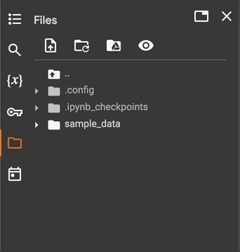 Gif of uploading a file to a Colab Notebook