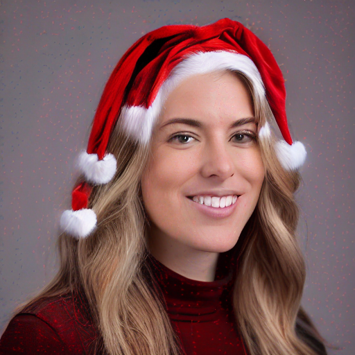 InstructPix2Pix Edited Model with a Santa Hat
