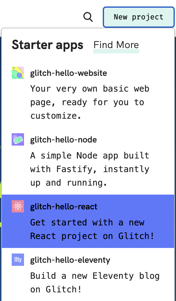 Create a new React project on Glitch to prototype with the APIs you learned about in part 1!